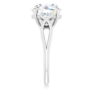 Rings 14K White 10 mm Round Engagement Ring Mounting