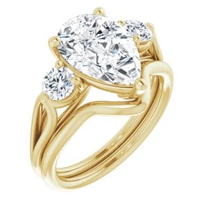 Rings 14K Yellow 12x8 mm Pear Engagement Ring Mounting