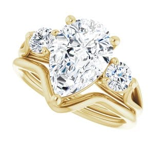 Rings 14K Yellow 12x8 mm Pear Engagement Ring Mounting