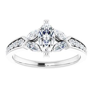 Rings 14K White 8x4 mm Marquise Engagement Ring Mounting