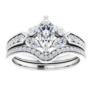 Rings 14K White 8x4 mm Marquise Engagement Ring Mounting