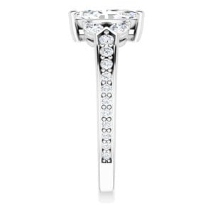 Rings 14K White 8x4 mm Marquise Engagement Ring Mounting