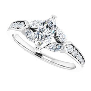 Rings 14K White 8x4 mm Marquise Engagement Ring Mounting