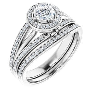 Rings 14K White 4.8 mm Round Engagement Ring Mounting