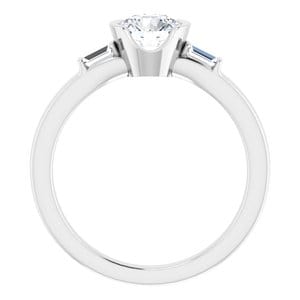 Rings 14K White 5.8 mm Round Half Bezel Engagement Ring Mounting