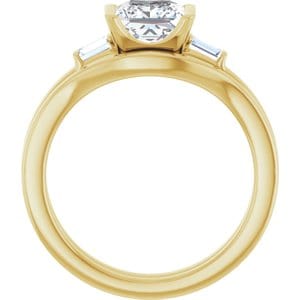 Rings 14K Yellow 6 x 6 mm Square Half Bezel Engagement Ring Mounting