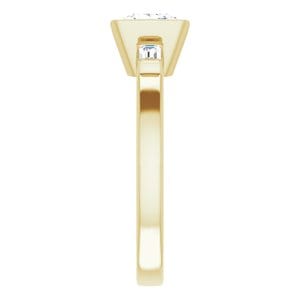 Rings 14K Yellow 6 x 6 mm Square Half Bezel Engagement Ring Mounting