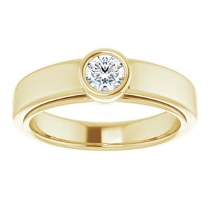 Rings 14K Yellow 4.1 mm Round Solitaire Engagement Ring Mounting