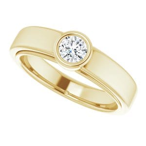 Rings 14K Yellow 4.1 mm Round Solitaire Engagement Ring Mounting