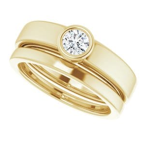 Rings 14K Yellow 4.1 mm Round Solitaire Engagement Ring Mounting