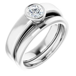 Rings 14K White 4.8 mm Round Solitaire Engagement Ring Mounting