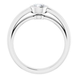 Rings 14K White 4.8 mm Round Solitaire Engagement Ring Mounting