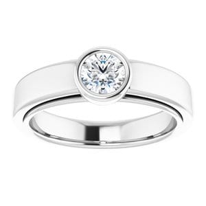 Rings 14K White 4.8 mm Round Solitaire Engagement Ring Mounting