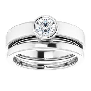 Rings 14K White 4.8 mm Round Solitaire Engagement Ring Mounting