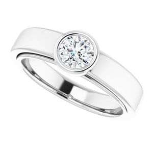 Rings 14K White 4.8 mm Round Solitaire Engagement Ring Mounting