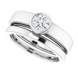 Rings 14K White 4.8 mm Round Solitaire Engagement Ring Mounting