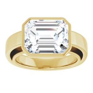 Rings 14K Yellow 11x9 mm Emerald Solitaire Engagement Ring Mounting