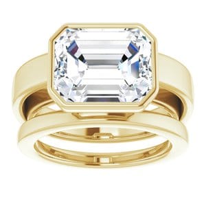 Rings 14K Yellow 11x9 mm Emerald Solitaire Engagement Ring Mounting