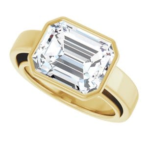 Rings 14K Yellow 11x9 mm Emerald Solitaire Engagement Ring Mounting