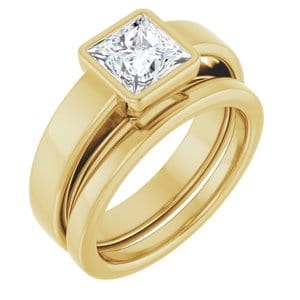 Rings 14K Yellow 6 mm Square Solitaire Engagement Ring Mounting