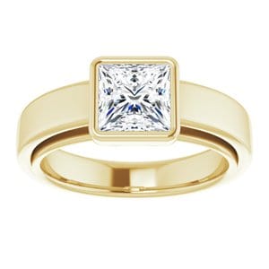 Rings 14K Yellow 6 mm Square Solitaire Engagement Ring Mounting