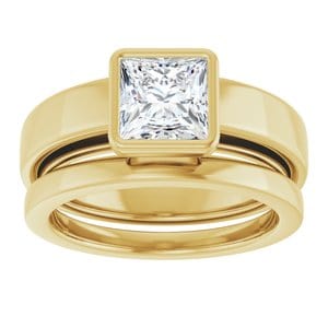 Rings 14K Yellow 6 mm Square Solitaire Engagement Ring Mounting
