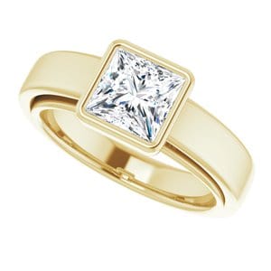 Rings 14K Yellow 6 mm Square Solitaire Engagement Ring Mounting