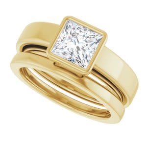 Rings 14K Yellow 6 mm Square Solitaire Engagement Ring Mounting