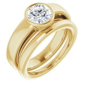 Rings 14K Yellow 6.5 mm Round Solitaire Engagement Ring Mounting