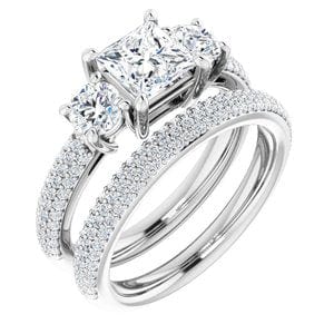 Rings 14K White 5.5 mm Square Engagement Ring Mounting