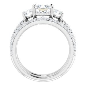 Rings 14K White 5.5 mm Square Engagement Ring Mounting