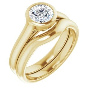 Rings 14K Yellow 6 mm Round Engagement Ring Mounting