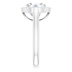 Rings 14K White 11 mm Round Engagement Ring Mounting