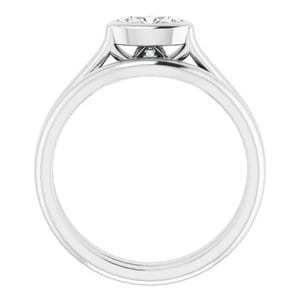 Rings 14K White 6x4 mm Oval Engagement Ring Mounting