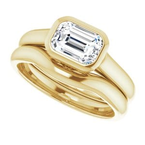 Rings 14K Yellow 7x5 mm Emerald Engagement Ring Mounting