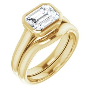 Rings 14K Yellow 8x6 mm Emerald Engagement Ring Mounting