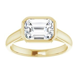 Rings 14K Yellow 8x6 mm Emerald Engagement Ring Mounting