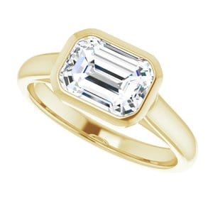 Rings 14K Yellow 8x6 mm Emerald Engagement Ring Mounting