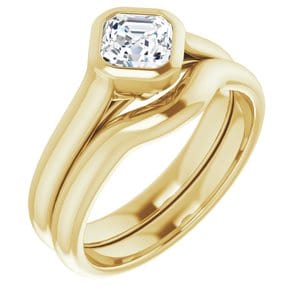 Rings 14K Yellow 5 mm Asscher Engagement Ring Mounting