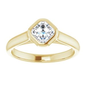Rings 14K Yellow 5 mm Asscher Engagement Ring Mounting