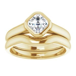 Rings 14K Yellow 5 mm Asscher Engagement Ring Mounting