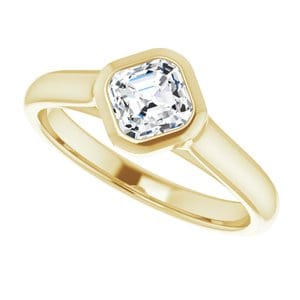 Rings 14K Yellow 5 mm Asscher Engagement Ring Mounting