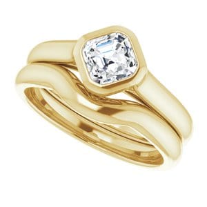 Rings 14K Yellow 5 mm Asscher Engagement Ring Mounting