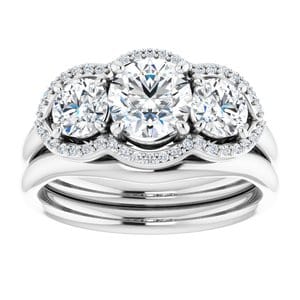 Rings 14K White 6 mm Round Engagement Ring Mounting