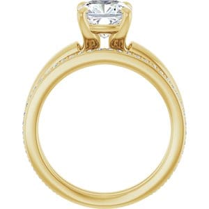Rings 14K Yellow 7x7 mm Cushion Engagement Ring Mounting