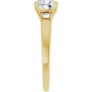 Rings 14K Yellow 7x7 mm Cushion Engagement Ring Mounting