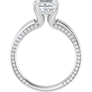 Rings 14K White 6.5 mm Square Engagement Ring Mounting