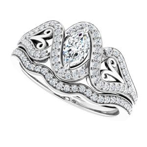 Rings 14K White 6x3.5 mm Marquise Engagement Ring Mounting