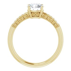 Rings 10K Yellow 6.5 mm Round Engagement Ring Mounting