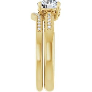 Rings 10K Yellow 6.5 mm Round Engagement Ring Mounting